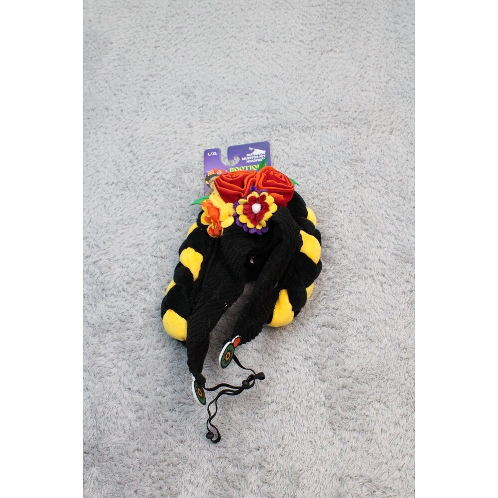 BOOTIQUE Dia de los Muertos Pet Headpiece L/XL Floral Halloween